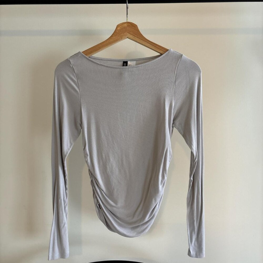 Grey Long Sleeve Top With